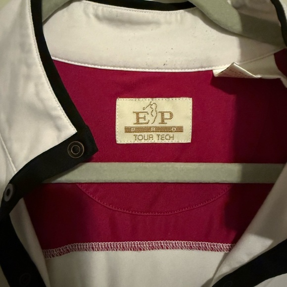 EP Pro White and Black Zippered Polo Top - Picture 2 of 3